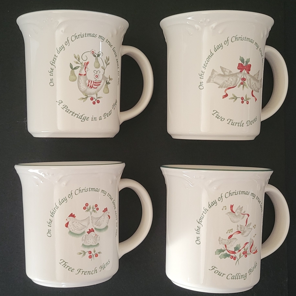 Christmas Mug Set Of (4) 12-Days Of Christmas Pfal